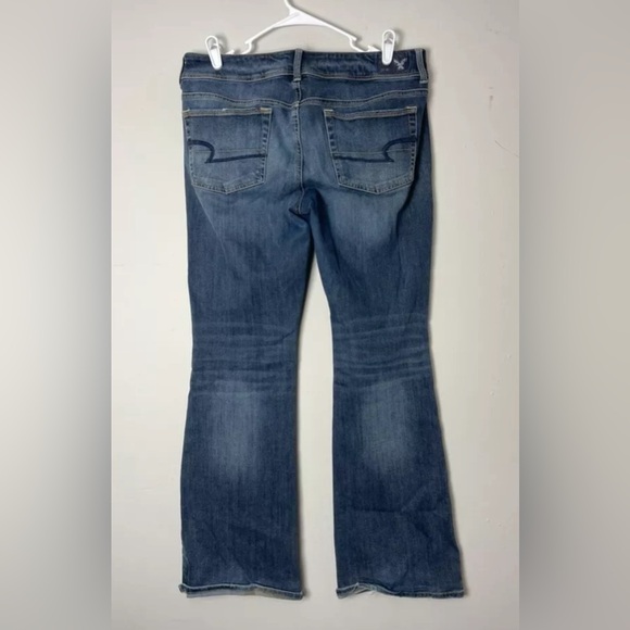 American Eagle Outfitters Jeans Women's SZ 12 Blue Denim Kick Boot SUPER STRETCH - Picture 2 of 13